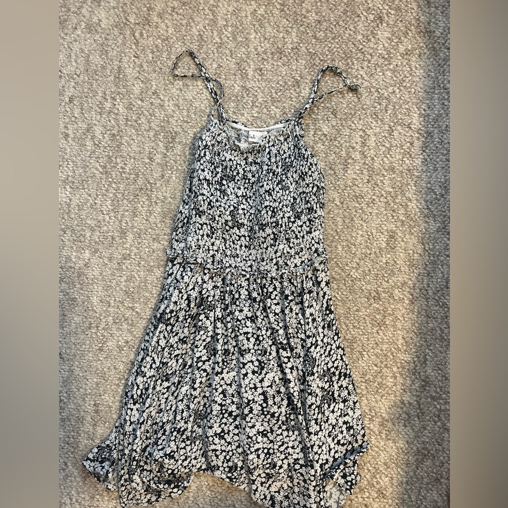 black and white floral dress